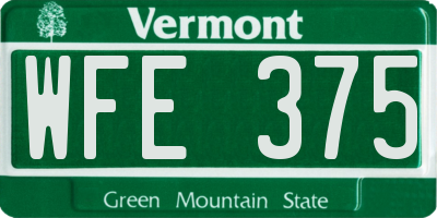 VT license plate WFE375