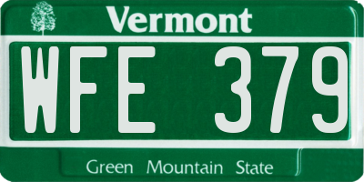 VT license plate WFE379
