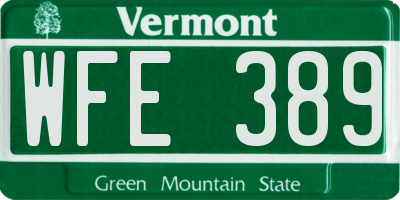 VT license plate WFE389