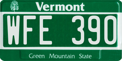 VT license plate WFE390