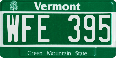 VT license plate WFE395
