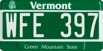 VT license plate WFE397
