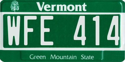 VT license plate WFE414