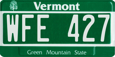 VT license plate WFE427
