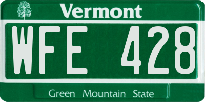 VT license plate WFE428