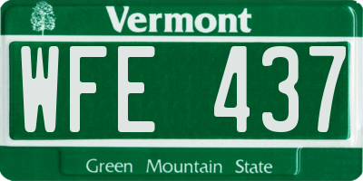 VT license plate WFE437
