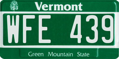VT license plate WFE439