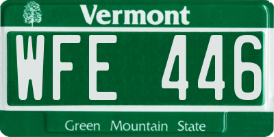 VT license plate WFE446