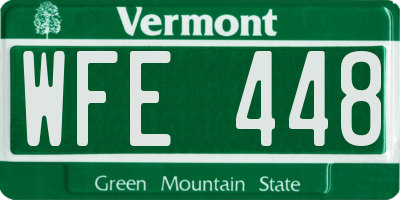 VT license plate WFE448