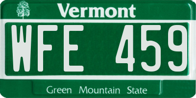 VT license plate WFE459
