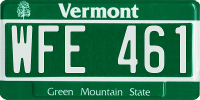 VT license plate WFE461