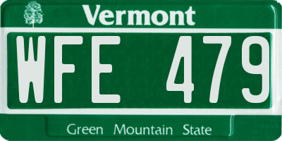 VT license plate WFE479
