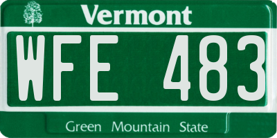 VT license plate WFE483