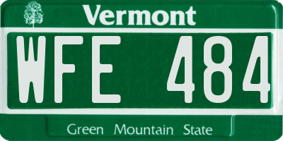 VT license plate WFE484
