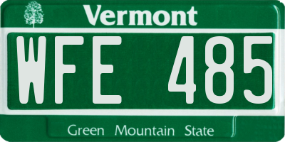 VT license plate WFE485