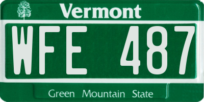 VT license plate WFE487