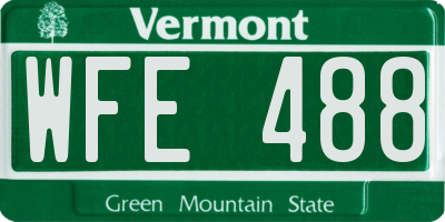 VT license plate WFE488