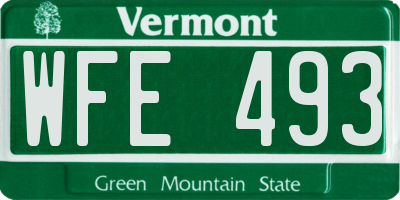 VT license plate WFE493