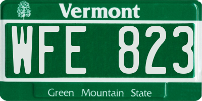 VT license plate WFE823