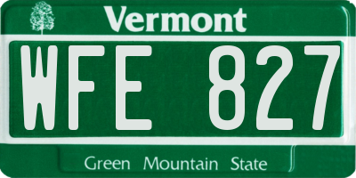 VT license plate WFE827