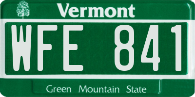 VT license plate WFE841