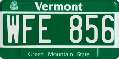 VT license plate WFE856