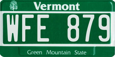 VT license plate WFE879