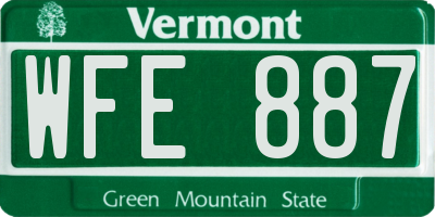 VT license plate WFE887