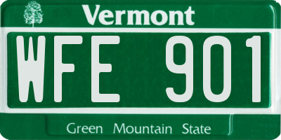 VT license plate WFE901