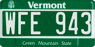 VT license plate WFE943