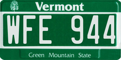 VT license plate WFE944