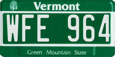 VT license plate WFE964