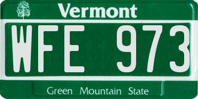 VT license plate WFE973
