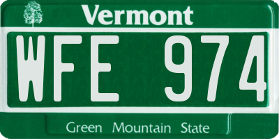 VT license plate WFE974