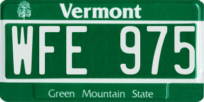 VT license plate WFE975