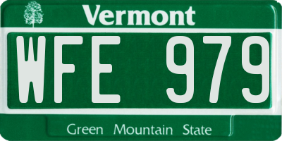 VT license plate WFE979