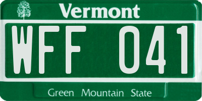 VT license plate WFF041