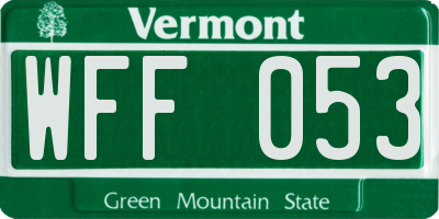 VT license plate WFF053