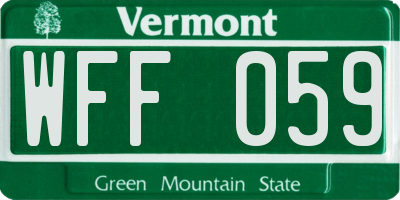 VT license plate WFF059
