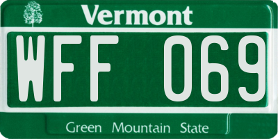 VT license plate WFF069
