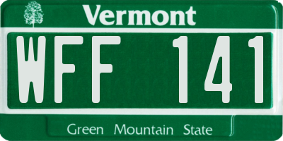 VT license plate WFF141