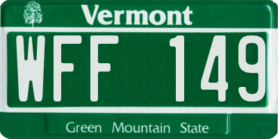 VT license plate WFF149