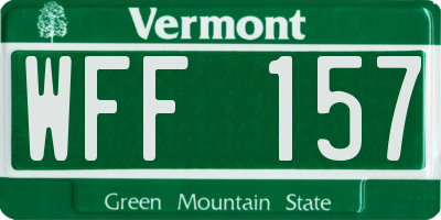 VT license plate WFF157
