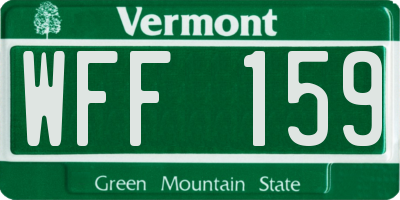 VT license plate WFF159