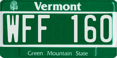 VT license plate WFF160