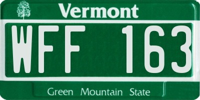 VT license plate WFF163