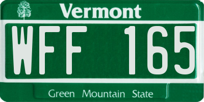 VT license plate WFF165