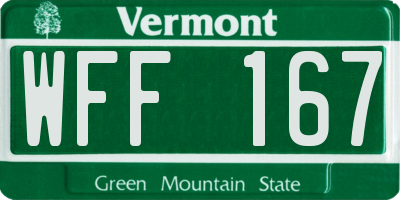 VT license plate WFF167