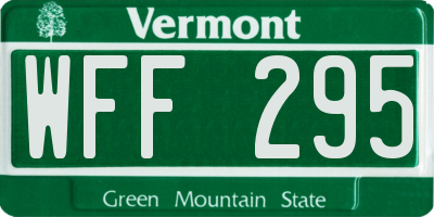 VT license plate WFF295