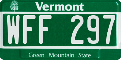 VT license plate WFF297